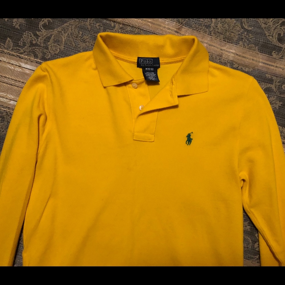 Boys long sleeve polo size 10-12